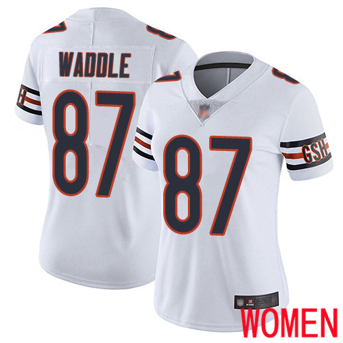 Chicago Bears Limited White Women Tom Waddle Road Jersey NFL Football #87 Vapor Untouchable